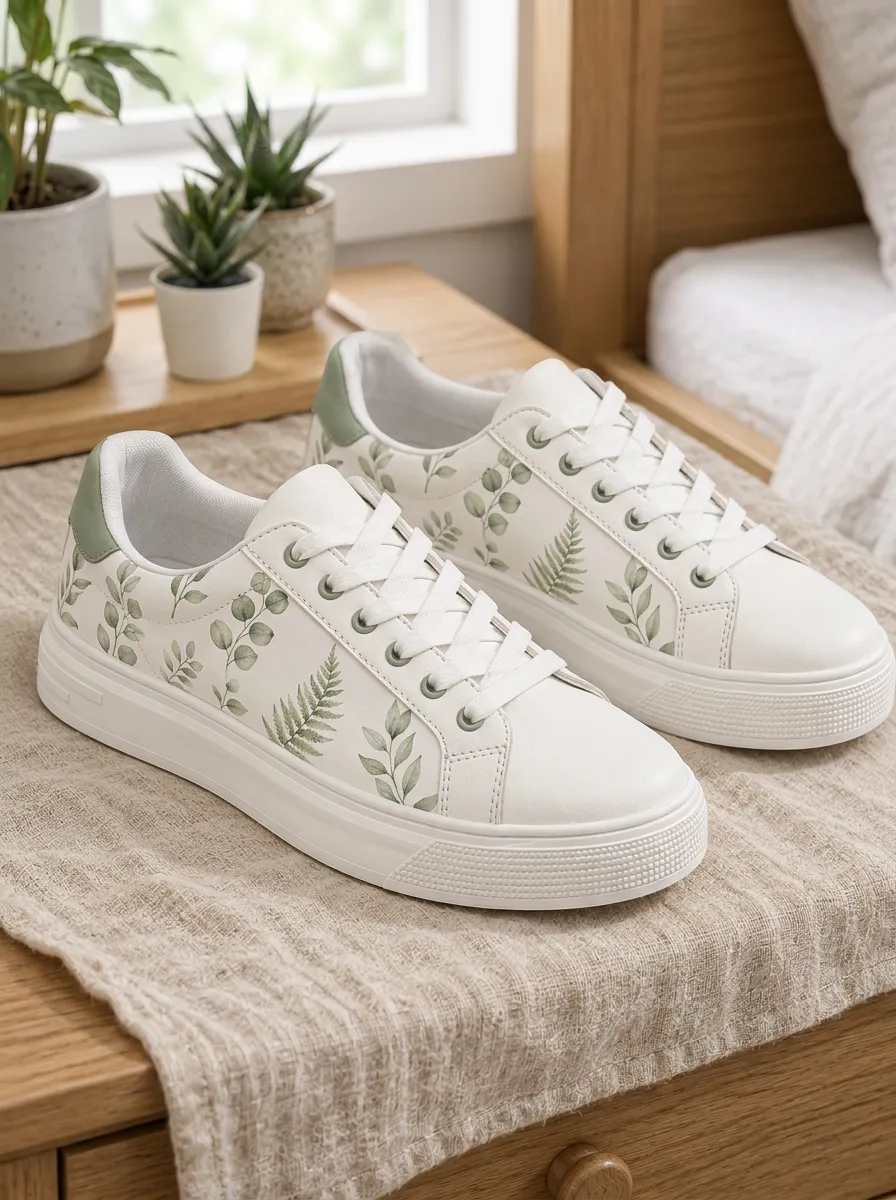 Women's Everyday Botanical Fern Leaf Skate Shoes