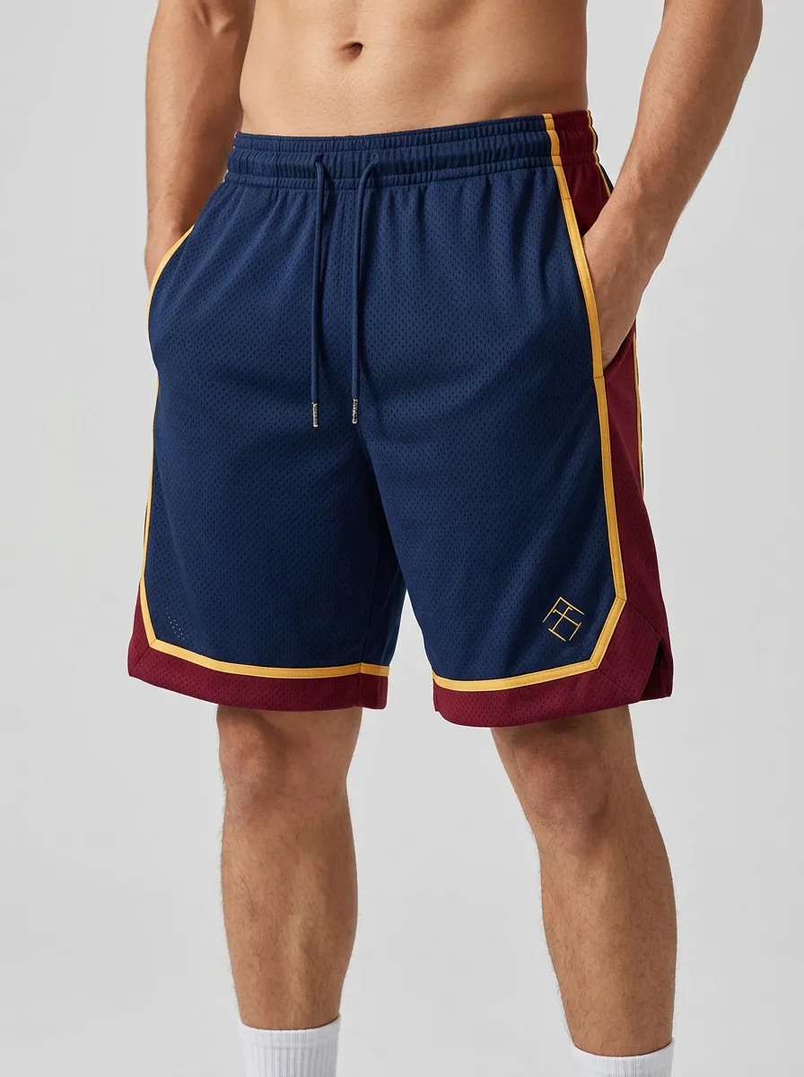 Active Colorblock Detail Mesh Detail Wardrobe Men's Basketball Shorts