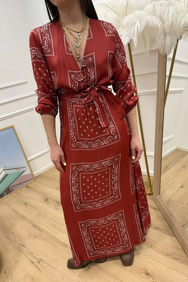 Sierra Maxi V Neck Viscose Dress