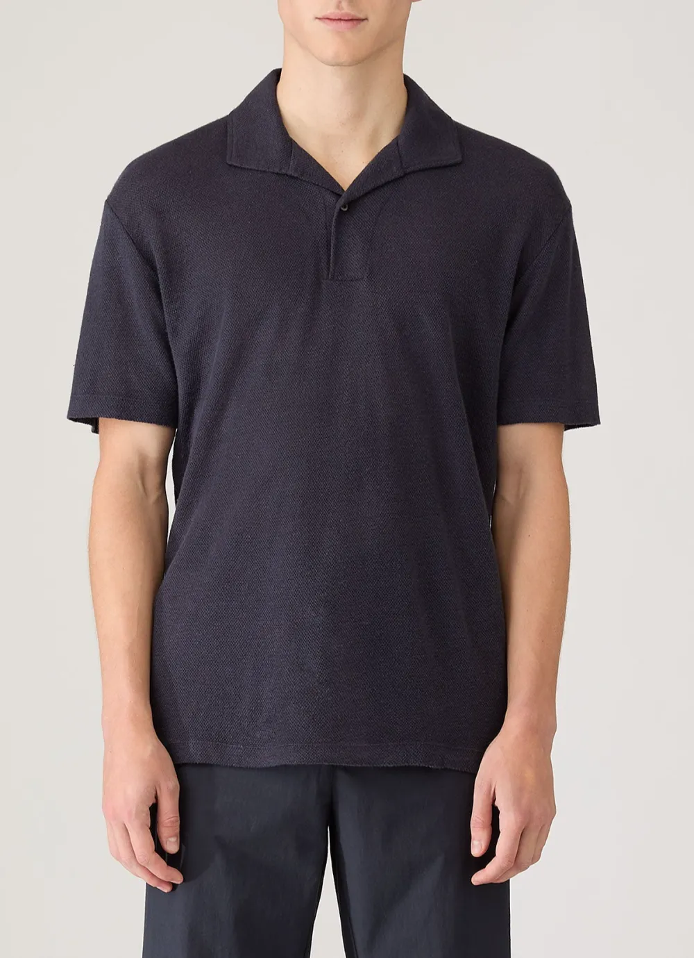 Clean Everyday Regular Fit Linen Pique Short Sleeve Polo Shirt