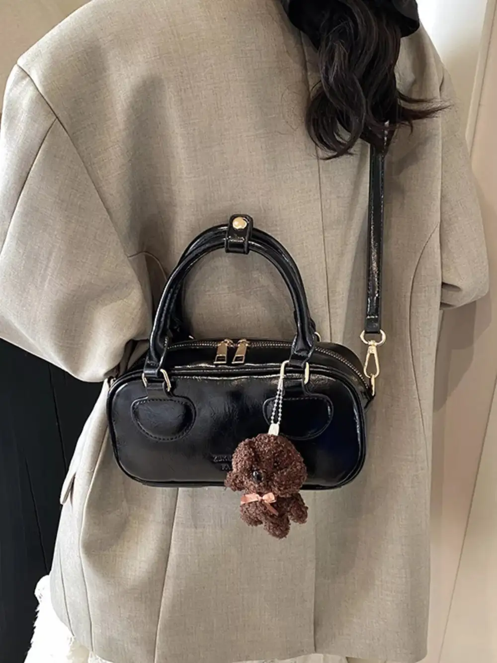 Vintage Style Crossbody Bag with Charm
