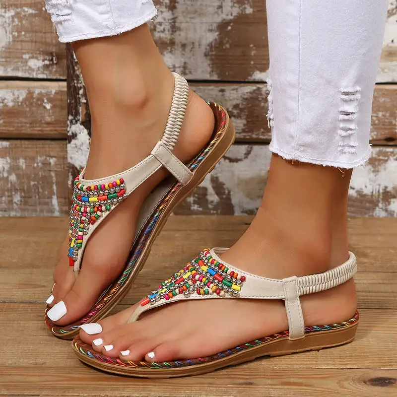 Pu Leather Flat Sandals