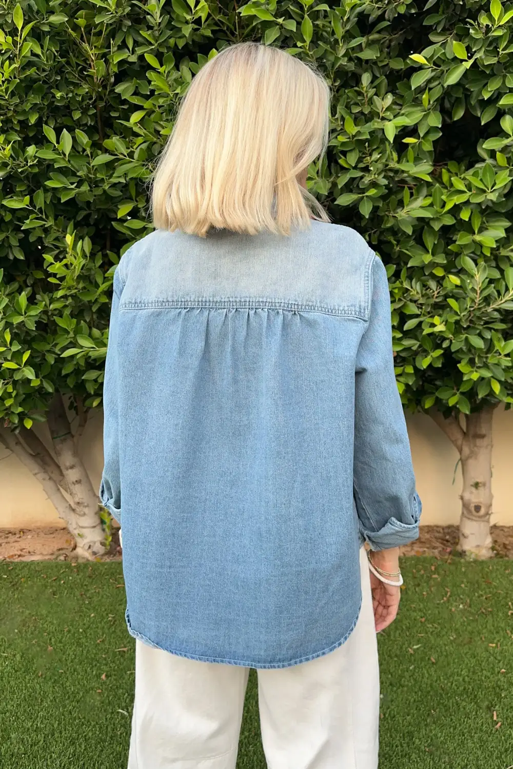 Denim Button Front Button Down Shirt