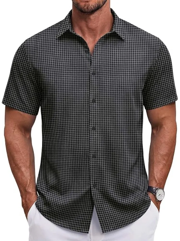 S Short Sleeve Casual Button-Down Shirt