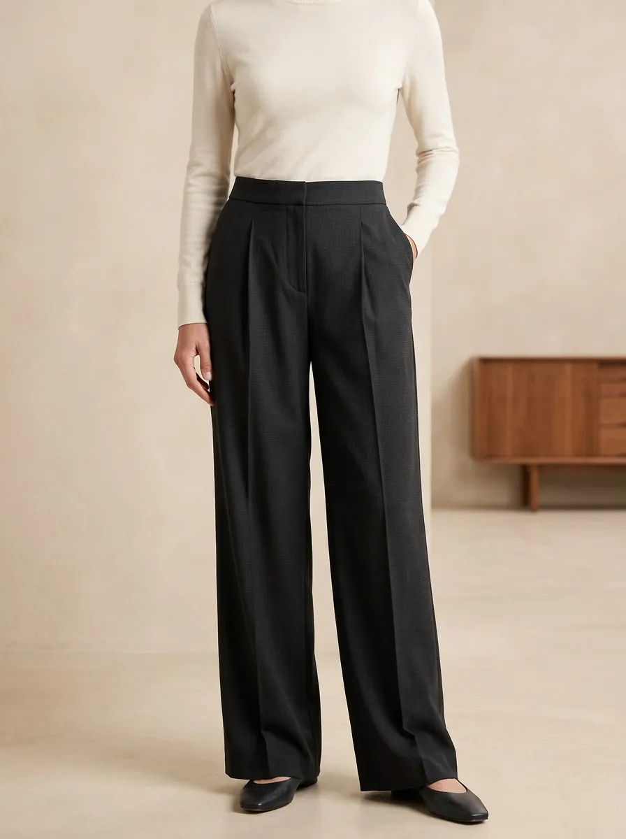 Women’s Elegant Printed Wide Leg Dress Pants