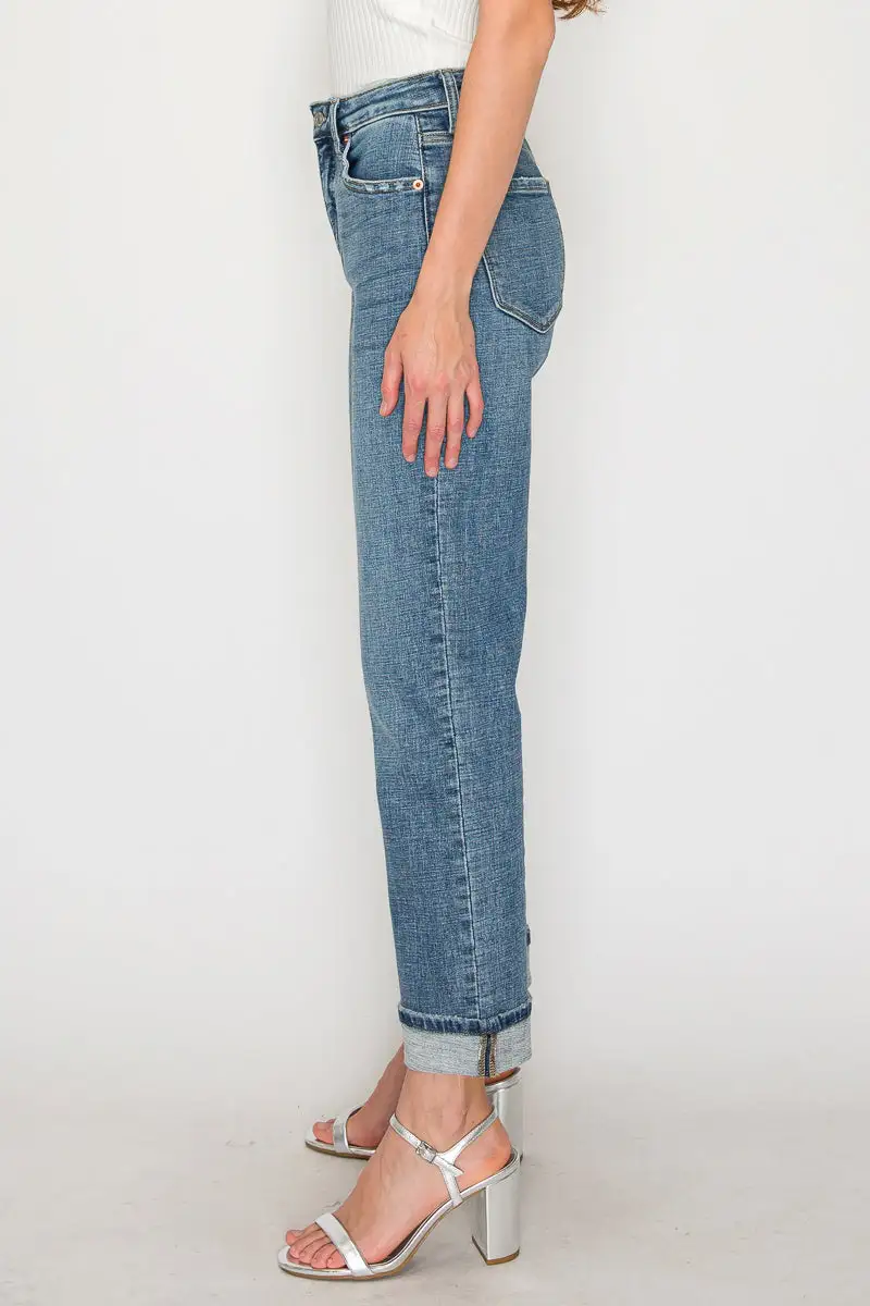 Active High Rise Straight Leg Relaxed Denim Jeans