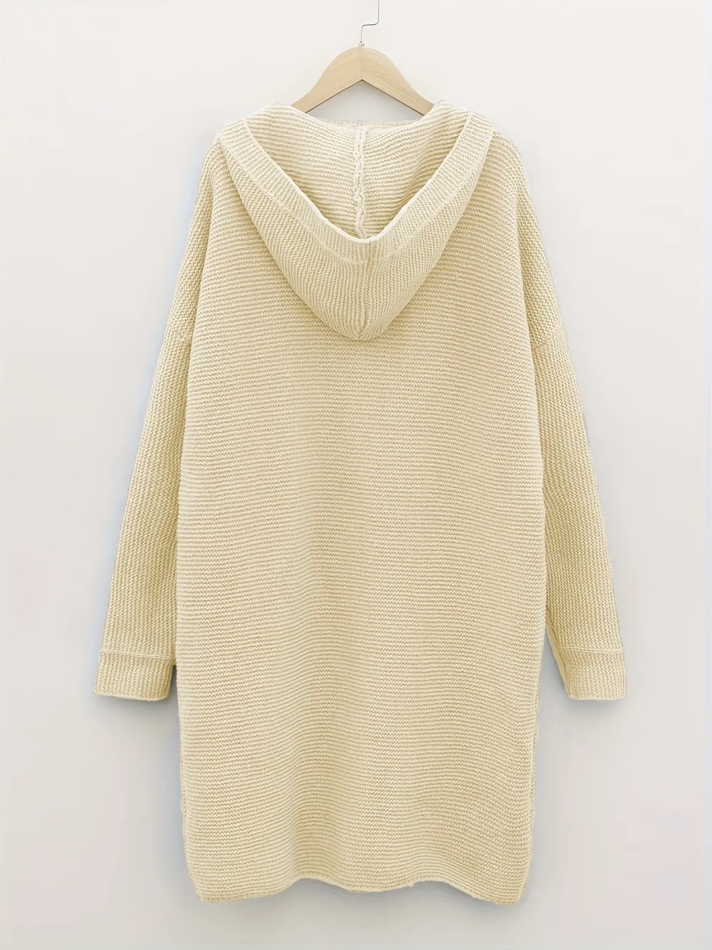 50% OFF Plus Size Casual Cardigan, Women's Plus Solid Button Up Long Sleeve Hoodie Cardigan