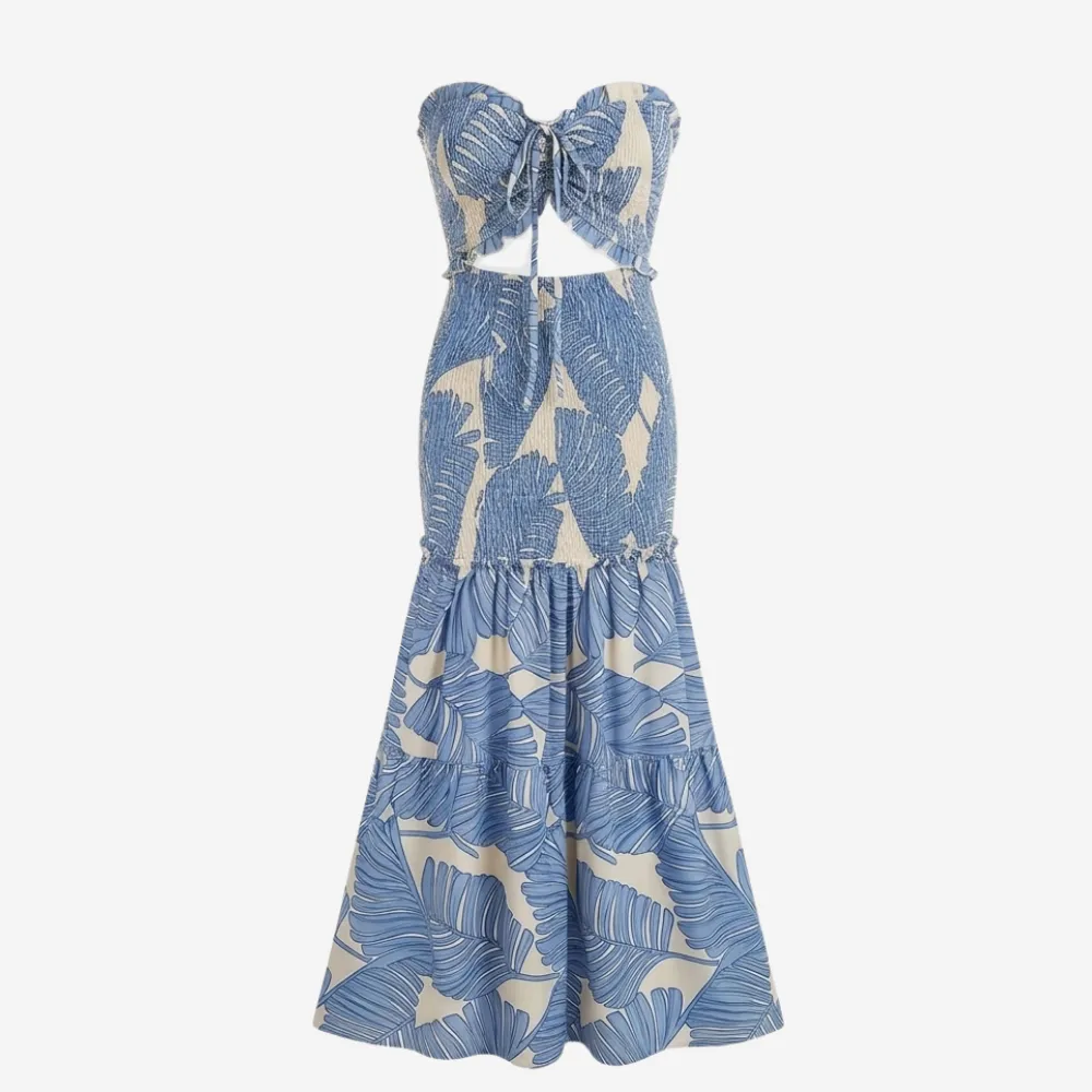 Floral Printed Palm Maxi Dress