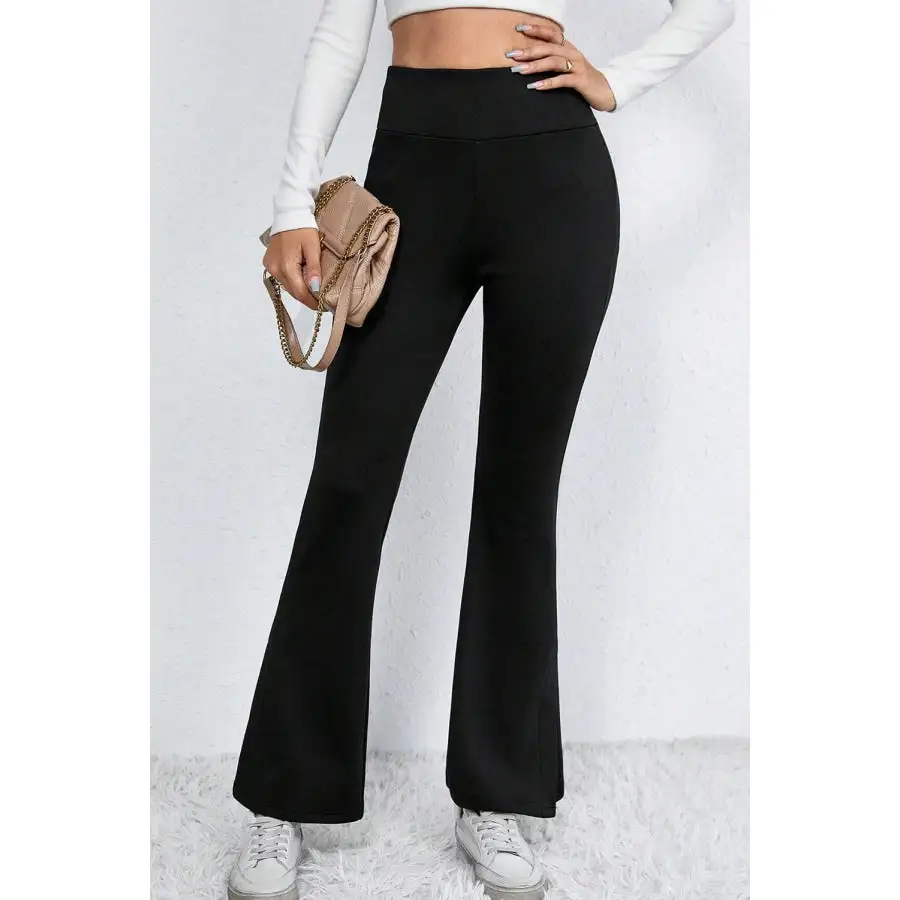 Slit High Waist Bootcut Pants