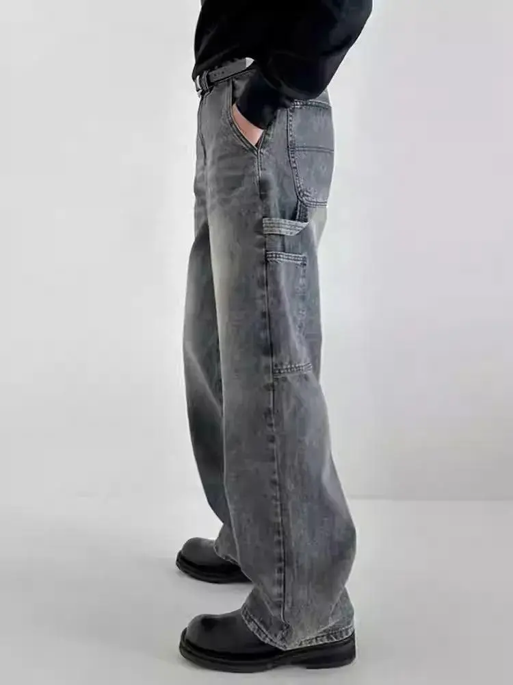 Contrast Wash Straight Leg Jeans