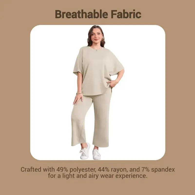Women's two-piece summer set: Loose wide-leg shorts and casual top