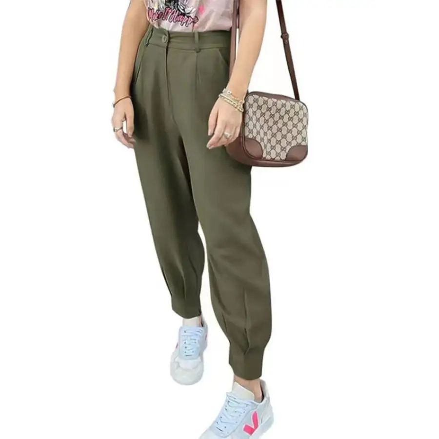 Classic High Waist Cropped Pants
