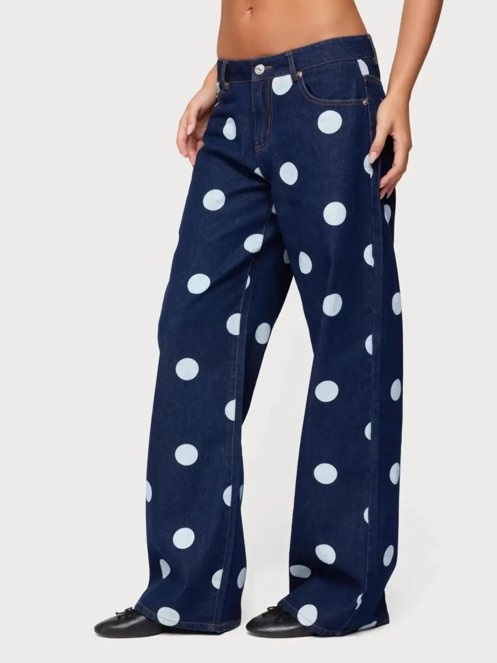 Relaxed Wide Leg Denim Jeans