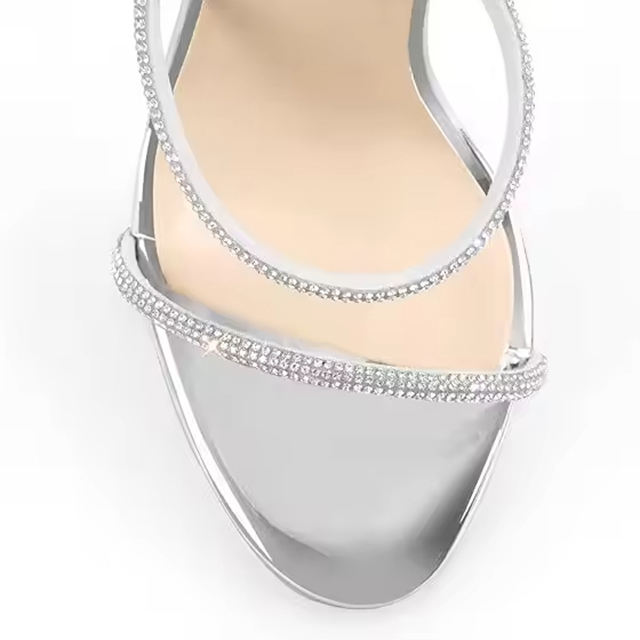 Velora Crystal Gold Stiletto Sandals