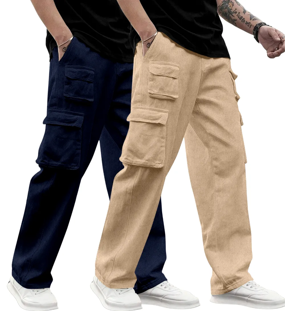 Flexible Travel Cotton For Track Cargo Pants