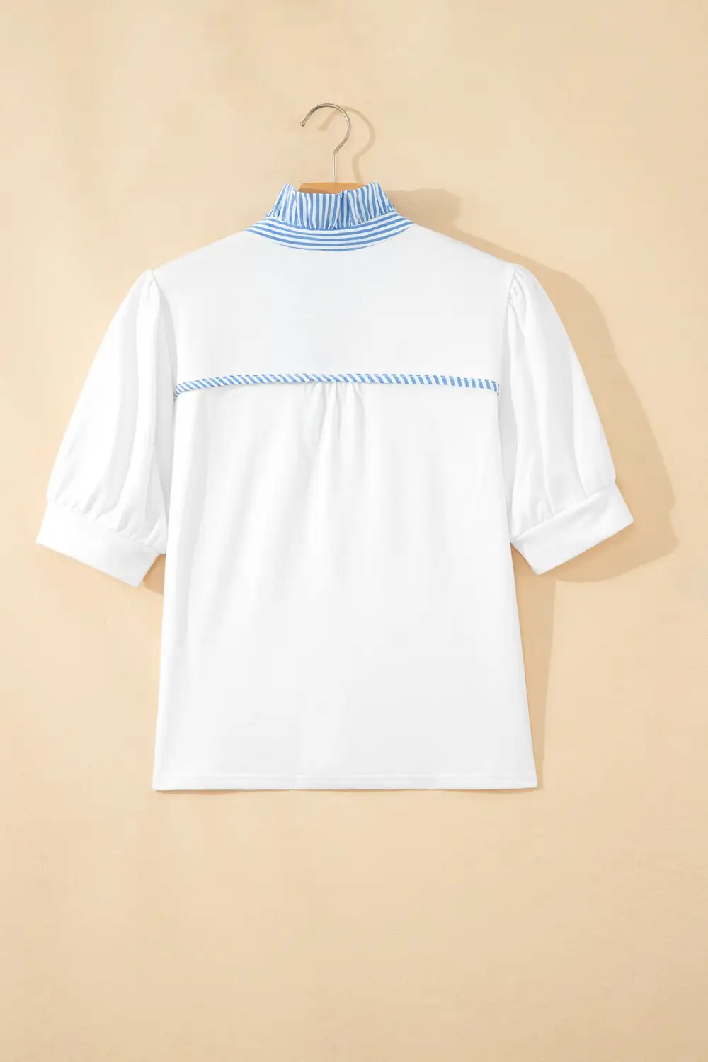 Striped Frilled Collared Blouse