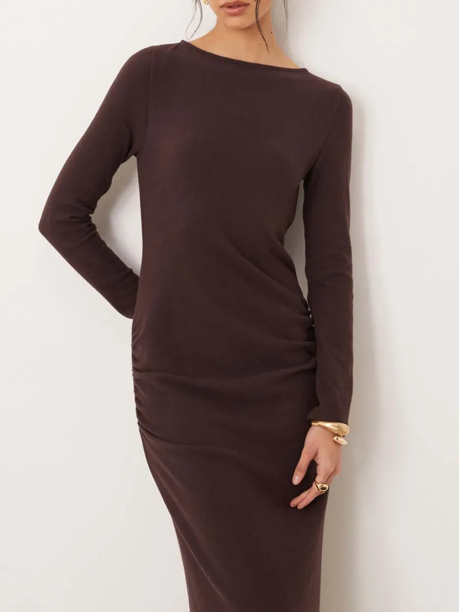 Ruched Fitted Maxi Dress