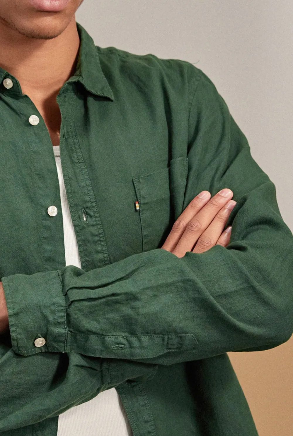 Hampton Linen Shirt-Ash grey