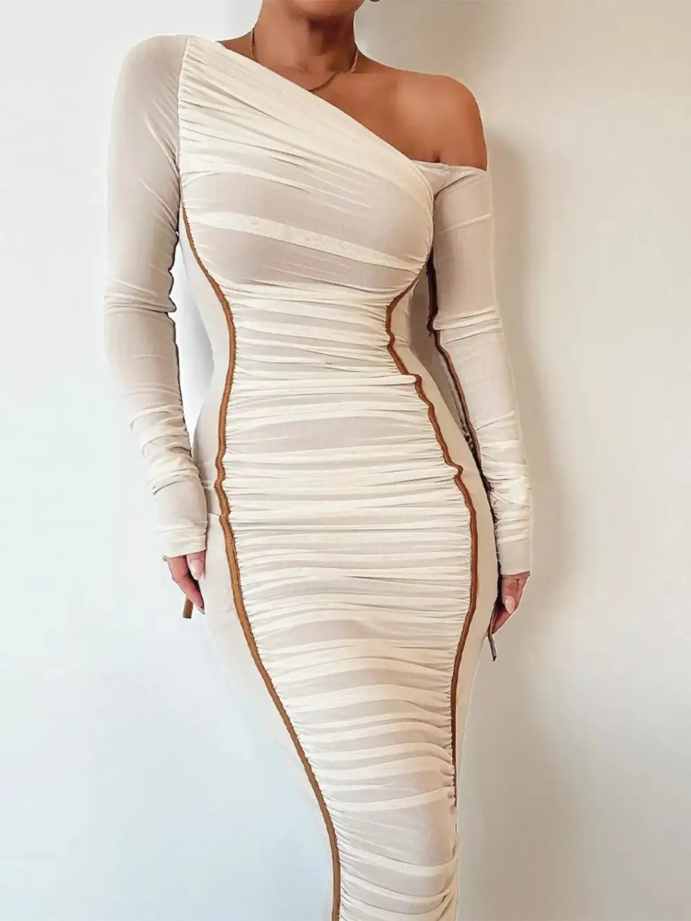 Smooth Finish Ruched Midi Dress