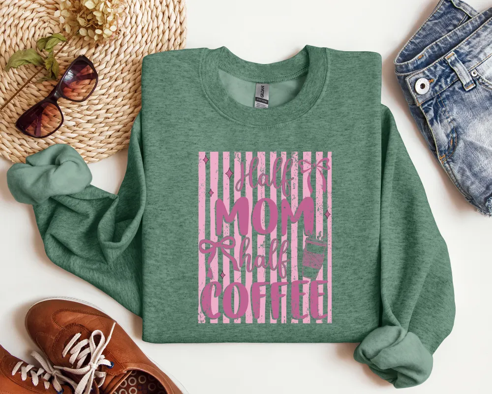 Mom Coffee Graphic Crewneck Sweatshirt