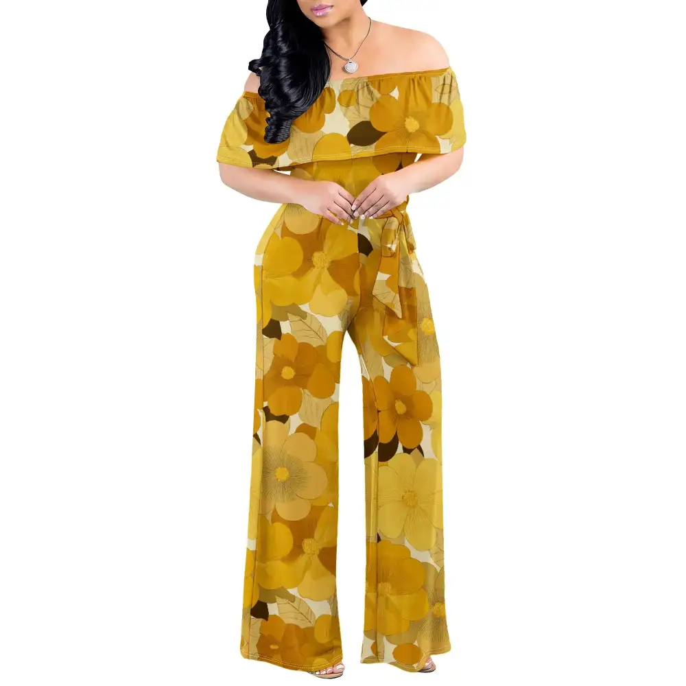 Boho Vintage Floral-Print Backless Romper