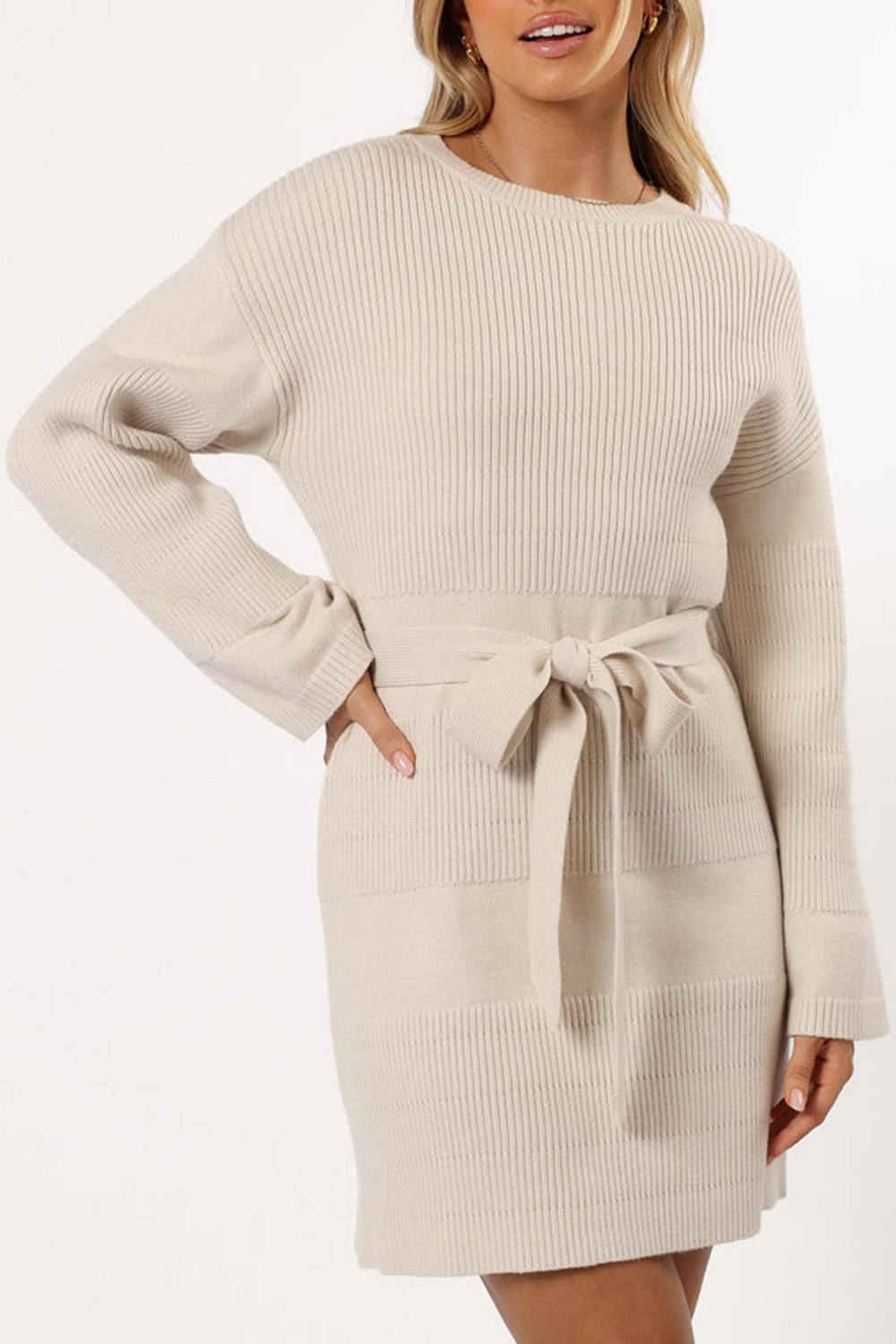 BONE MINI SWEATER DRESS