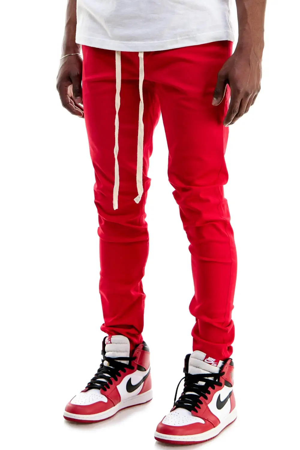 Men's Modern Skinny Raw Hem Zip Detail Pants