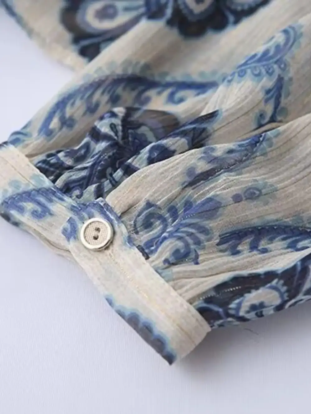 Printed Button Front Long Sleeve Dress Casual
