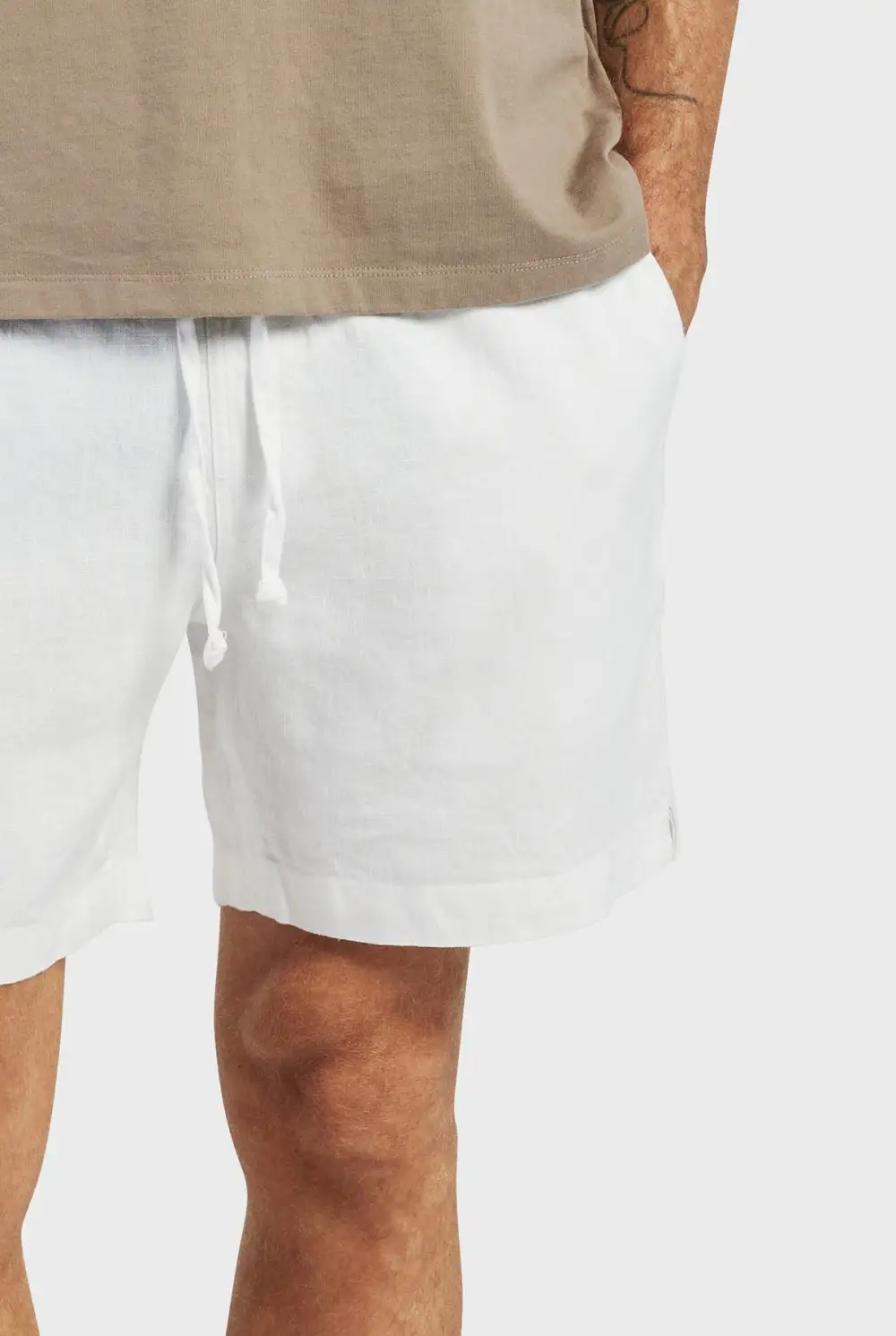 Navy Linen Shorts