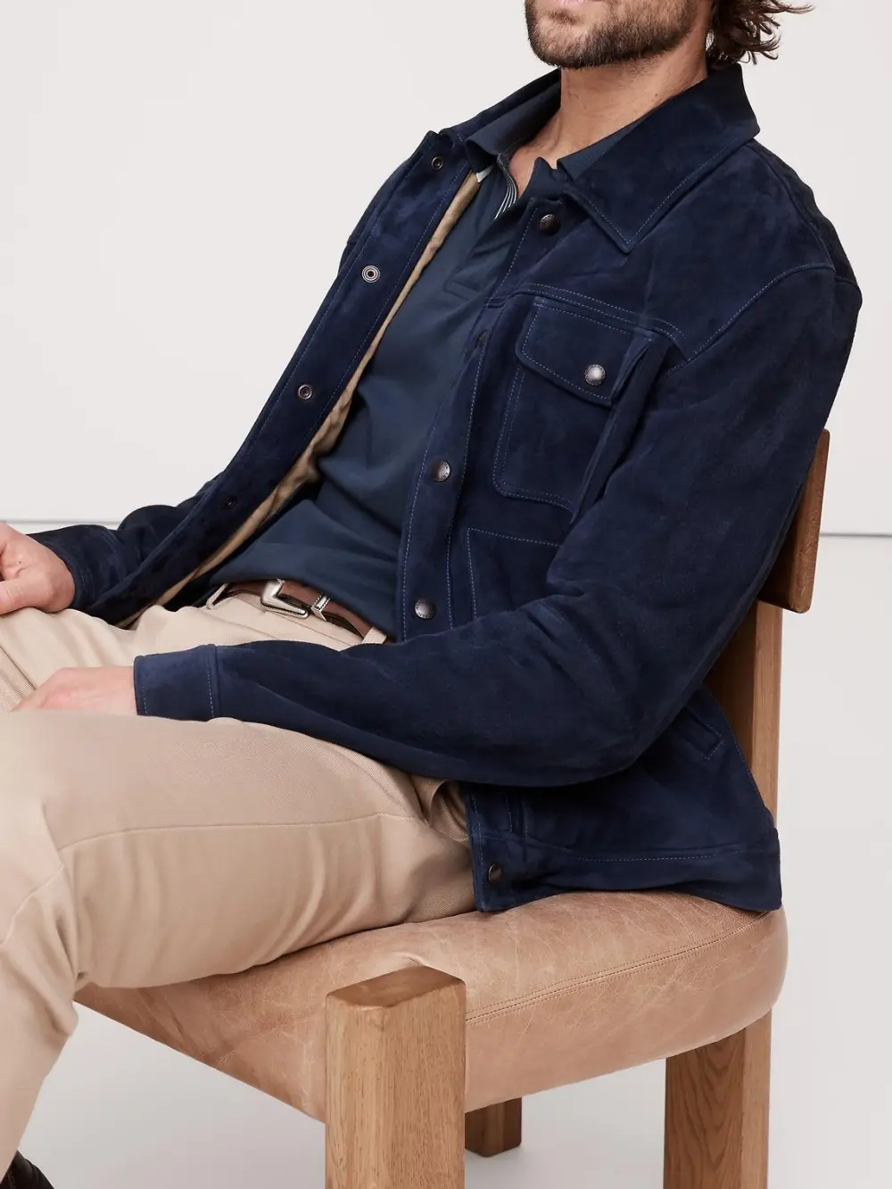 Men's Deep BlueS triped Cotton Skin-Friendly Polo Shirt