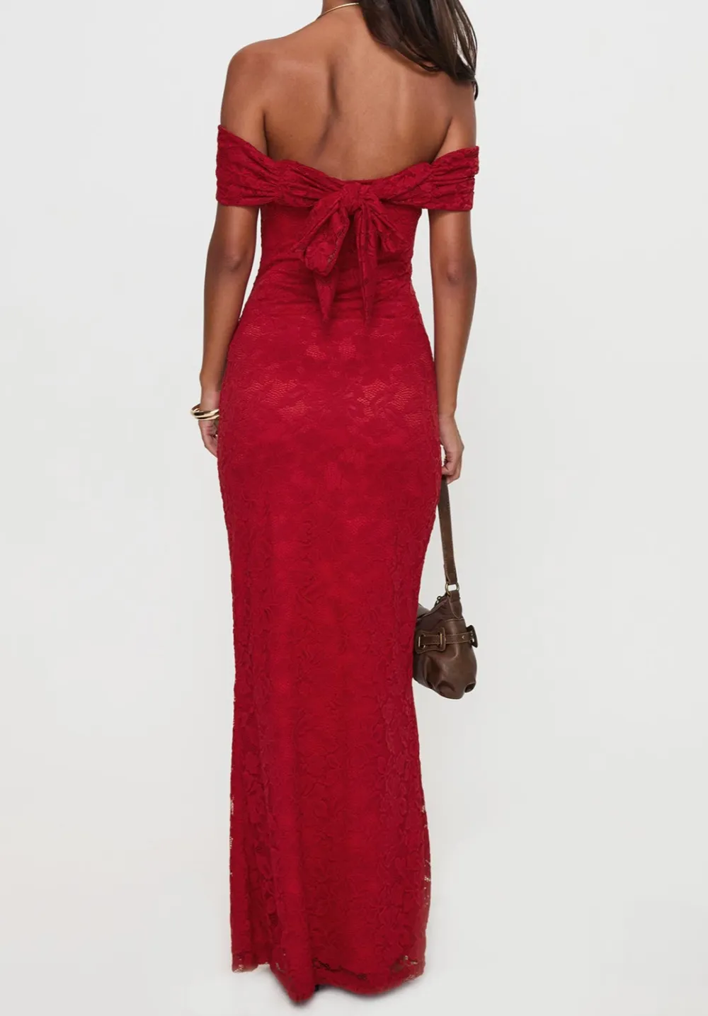Embroidered Look Strapless Maxi Dress