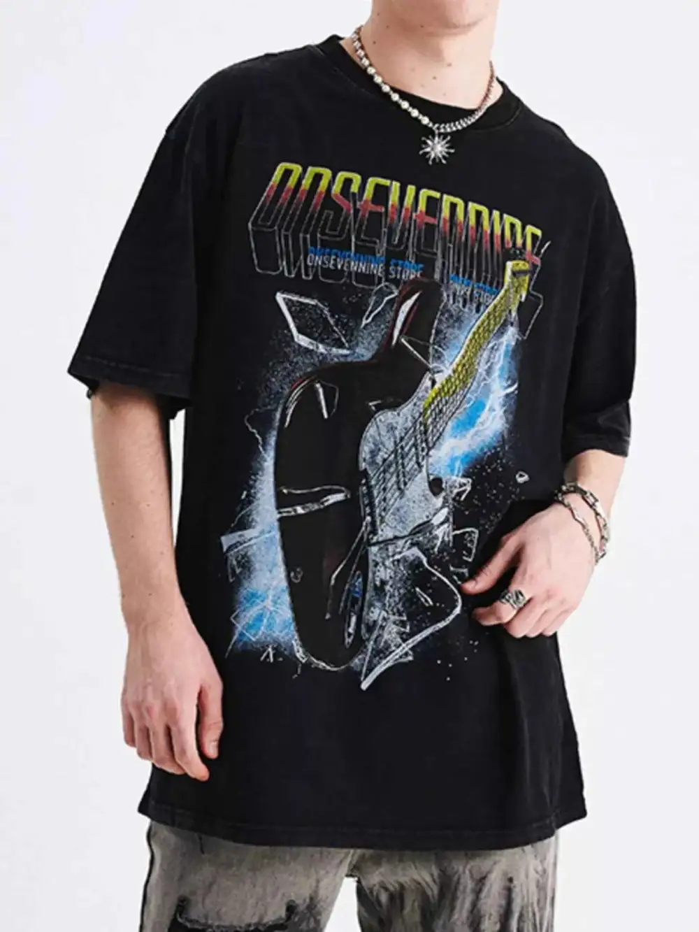 Minimal Graphic Round Neck Short Sleeve T-Shirt
