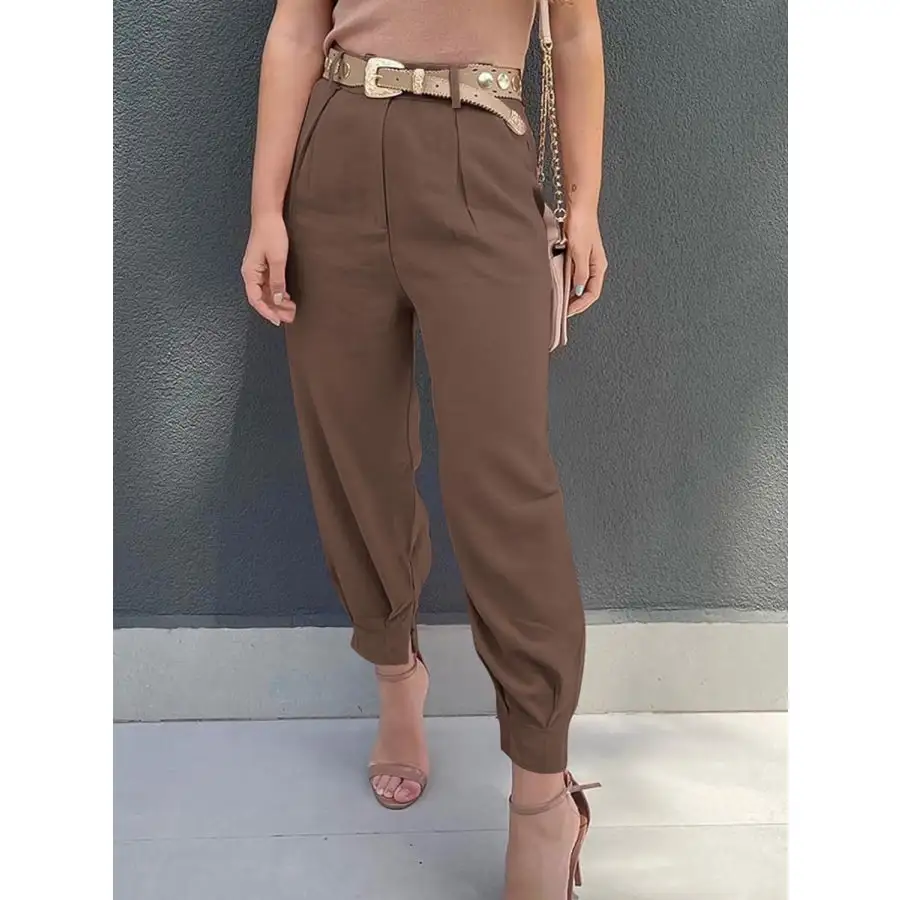 Classic High Waist Cropped Pants