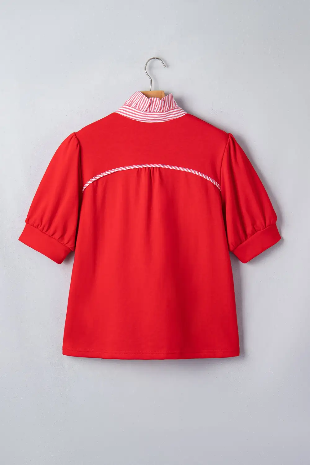 Striped Frilled Collared Blouse
