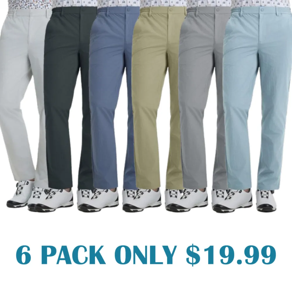 Mens Golf Pants 5 Pockets Lightweight - Dry Fit Water-Resistant Stretch Dress Work