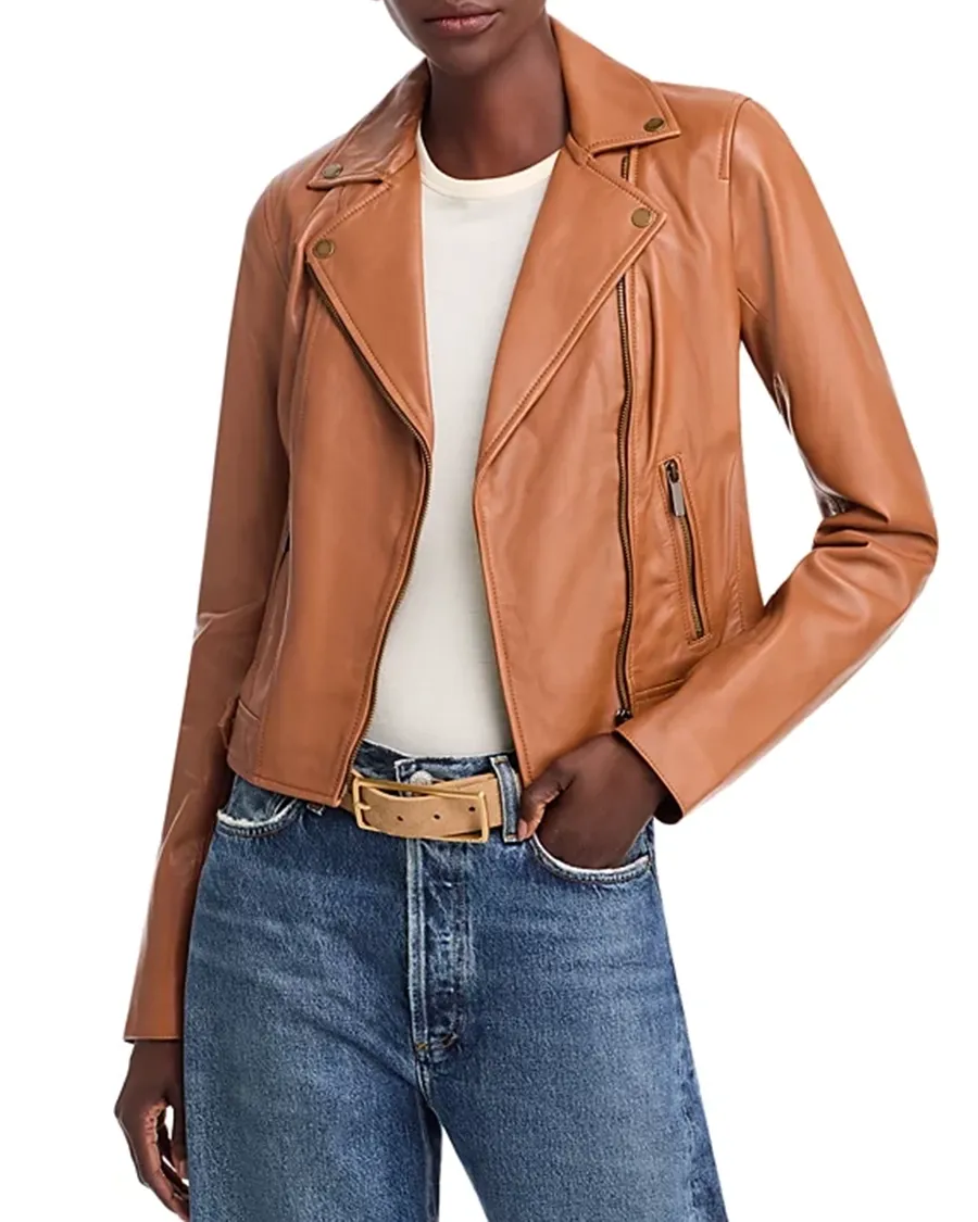 Long Sleeves Leather Moto Jacket