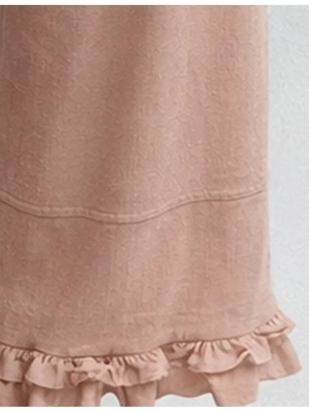 Elastic Waist Drawstring Ruffle Hem Wide Leg Pants