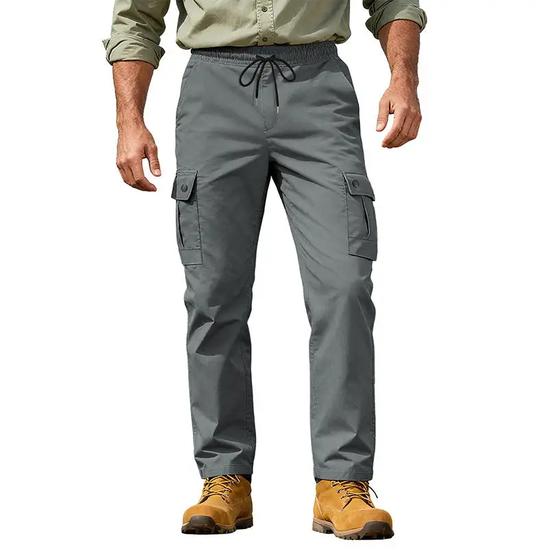 Men's Rugged Outdoor Cargo Pants Waistband Pockets