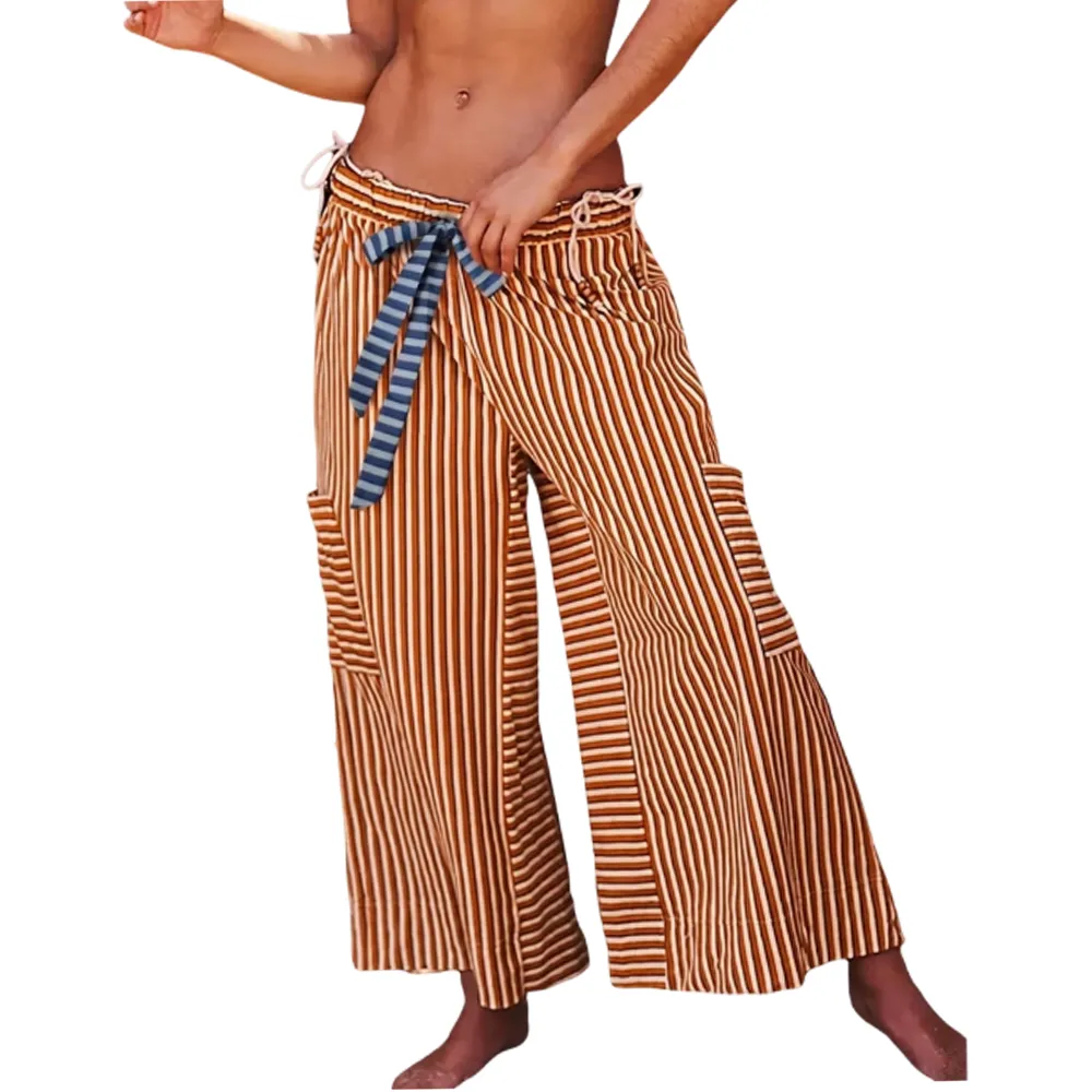 Women's Striped Wide Leg Pants