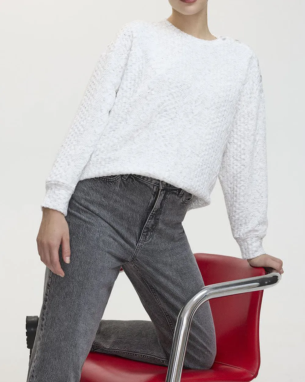 Casual Long-Sleeve Crew-Neck Sweatshirt