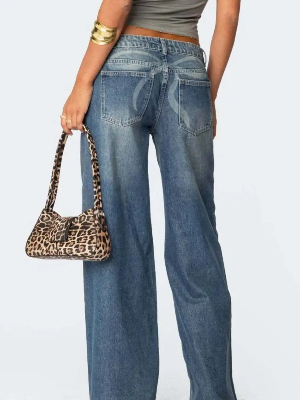 Polished Wide Leg Denim Jeans