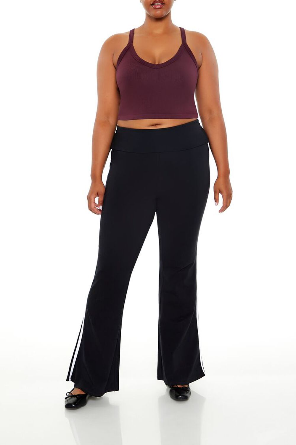 Plus Size Two-Tone Flare Leggings