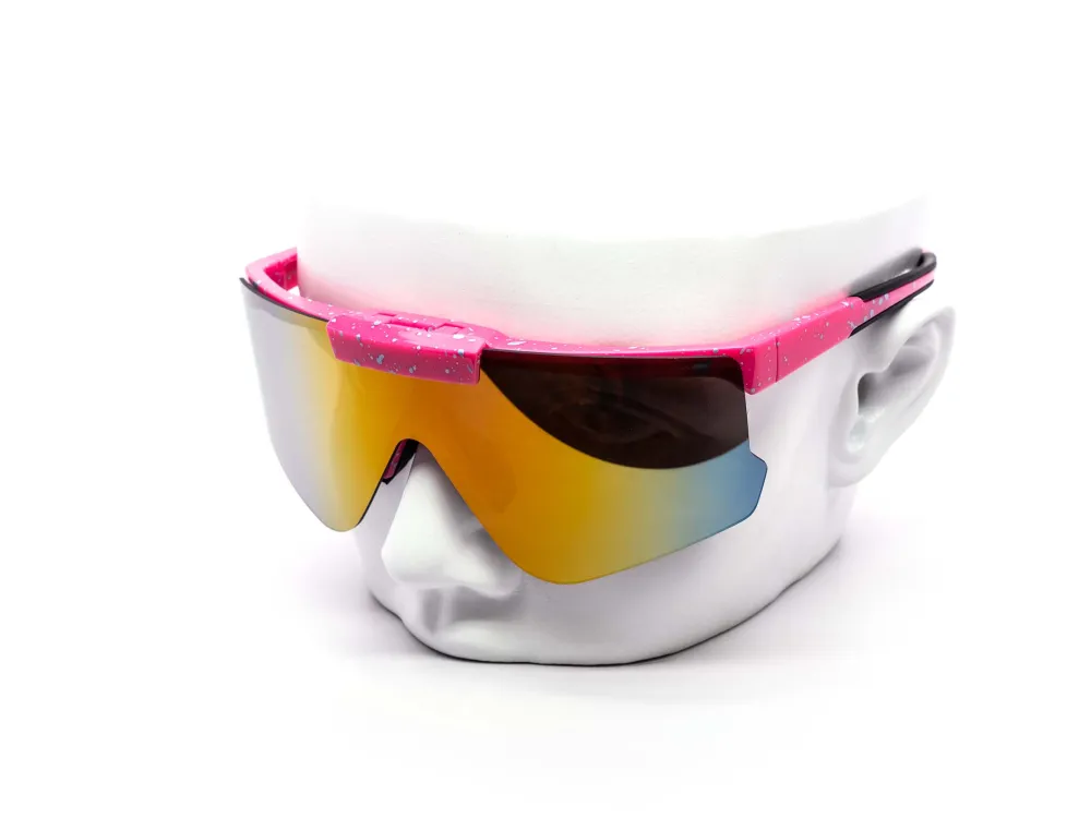 12-Pack Oversized Sport Rimless Shield Burnt Mirror Sunglasses