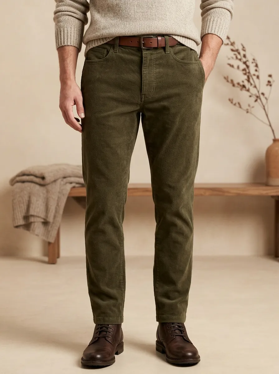 Men's Autumn Winter Tailored Slim Corduroy Pants