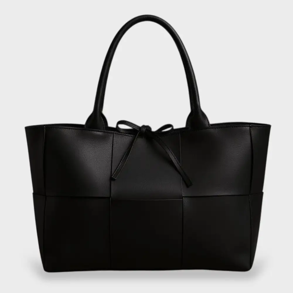 Panel Front Leather Handbag