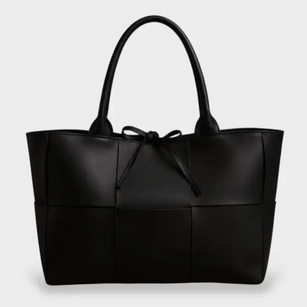 Panel Front Leather Handbag