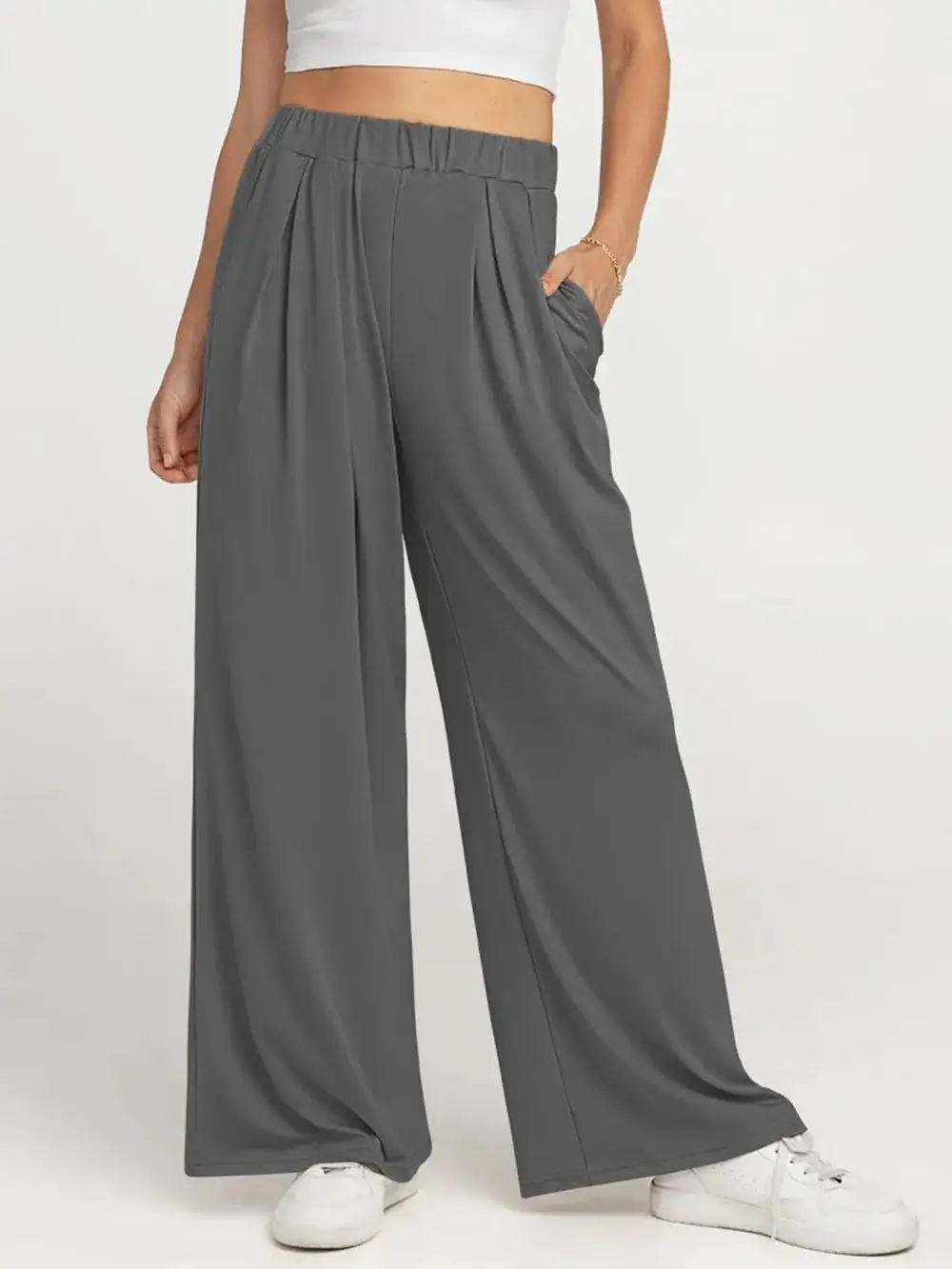 Clean High Waist Wide Leg Pants