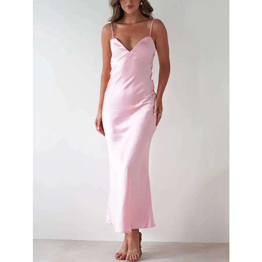 Satin Backless Cami Dress