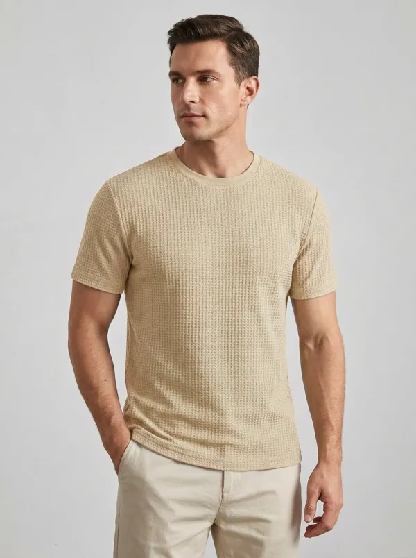 Modern Soft-Texture Men's Knit Crew-Neck T-Shirt