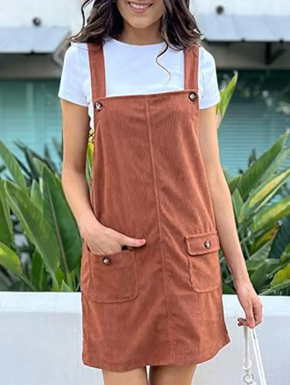 Shoulder Strap Overall Suspender Dress